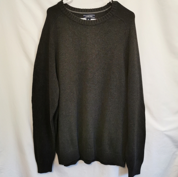 Lands' End Other - Lands' End "Drifter" 100% Cotton Charcoal Grey Crew Neck Men's Sweater - XL